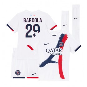 Paris Saint-Germain Bradley Barcola #29 Borte skjorte til barn 2024-25 Kortermet (+ korte bukser)